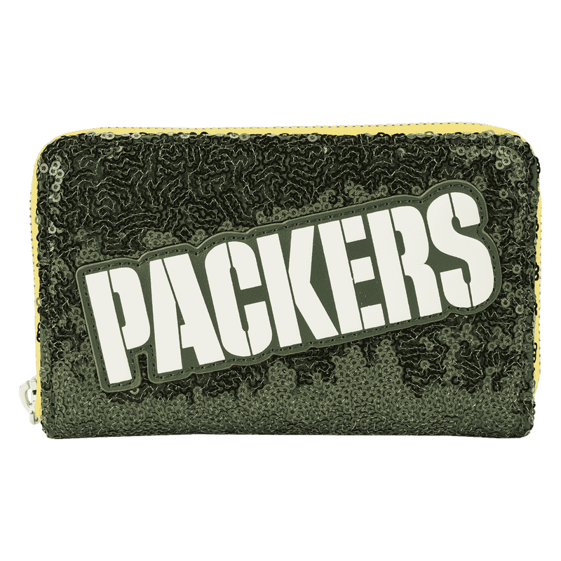 NFL Green Bay Packers Sequin Zip Around Wallet, , hi-res view 1