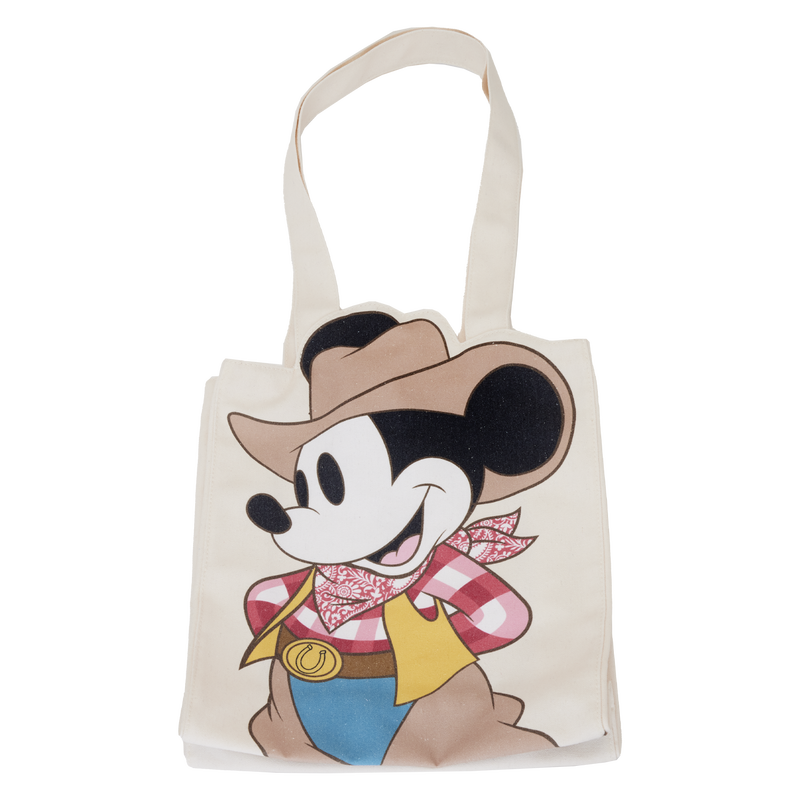Western Mickey Mouse Canvas Tote Bag, , hi-res view 1