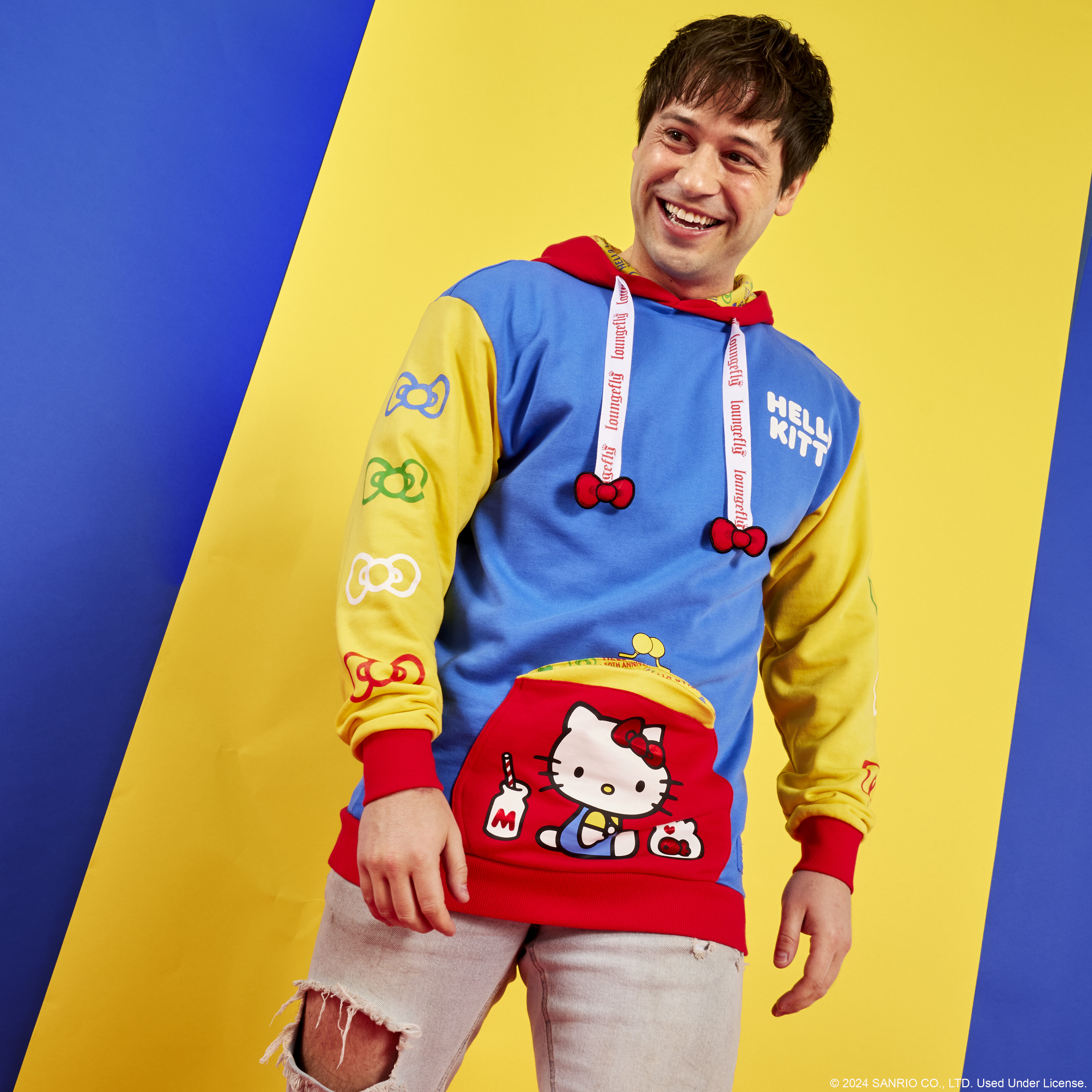 Sanrio Hello Kitty 50th Anniversary Color Block Unisex Hoodie