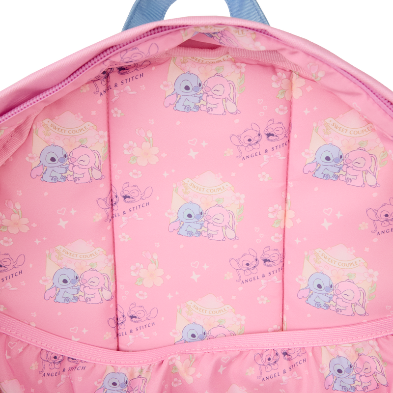 Stitch & Angel All-Over Print Nylon Full-Size Backpack, , hi-res view 5