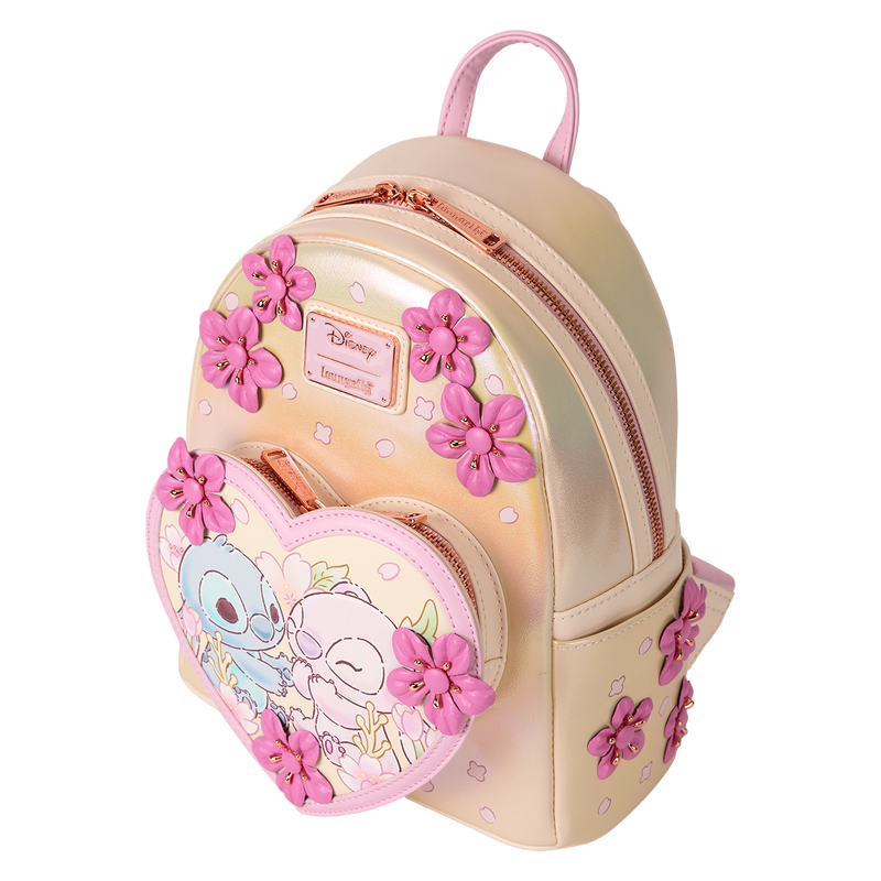 Stitch & Angel Cherry Blossom Heart Mini Backpack, , hi-res view 5