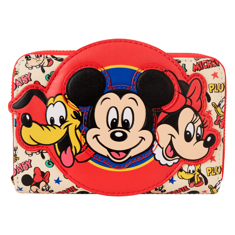 Mickey & Friends Classic All-Over Print Zip Around Wallet, , hi-res view 1