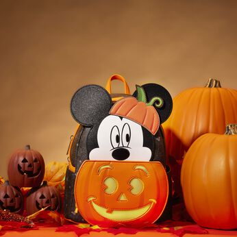 Mickey Mouse Pumpkin Light Up Mini Backpack, Image 2