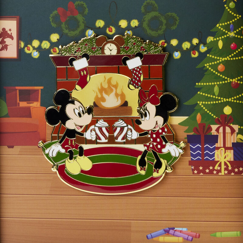Mickey and Minnie Mouse Fireplace Cocoa 3" Collector Box Pin, , hi-res image number 5
