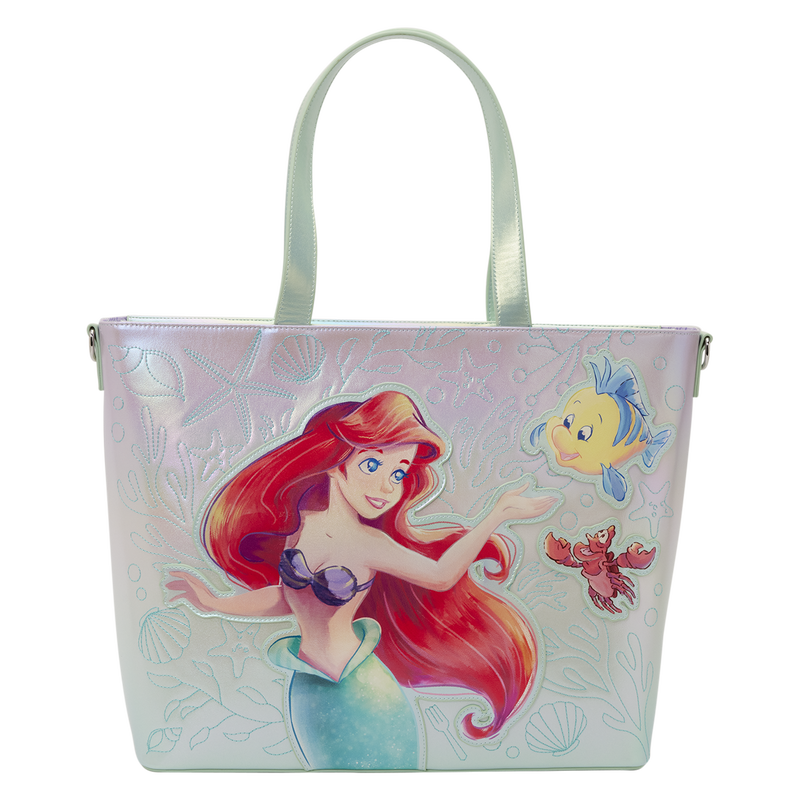 The Little Mermaid Ariel, Flounder, & Sebastian Tote Bag with Coin Bag, , hi-res view 5