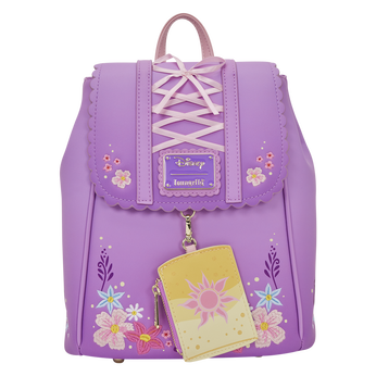 Tangled Rapunzel Exclusive Floral Flap Mini Backpack with Coin Bag, Image 1