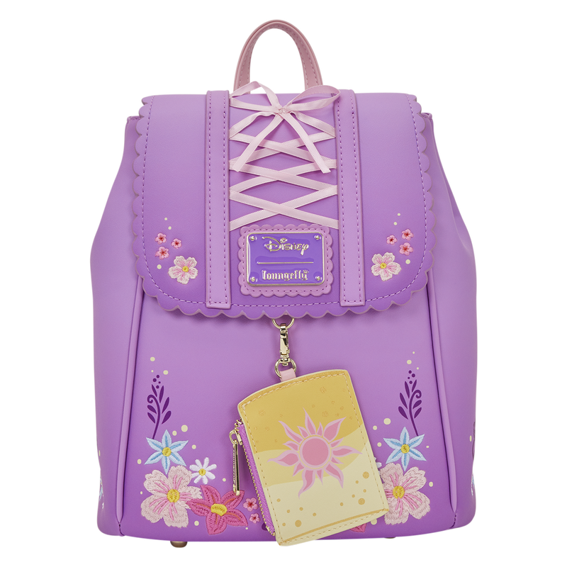 Tangled Rapunzel Exclusive Floral Flap Mini Backpack with Coin Bag, , hi-res view 1