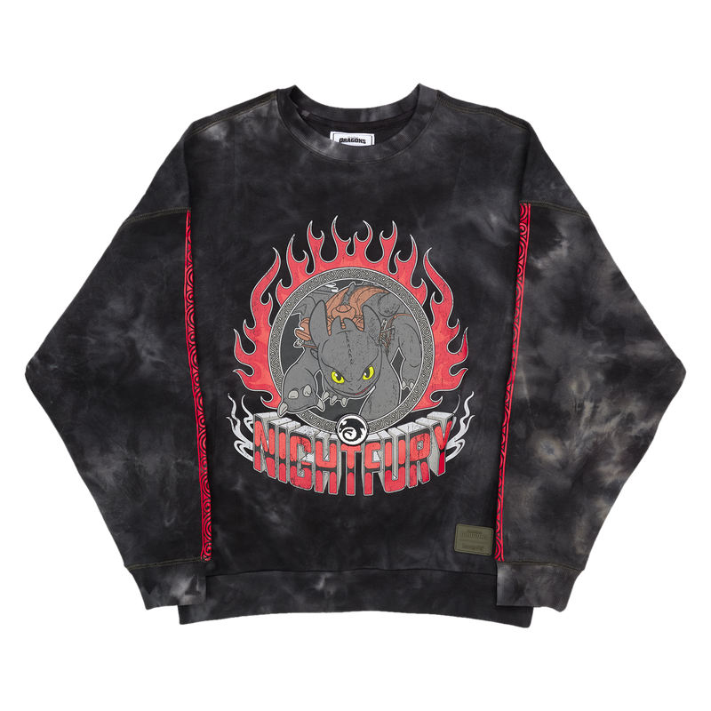How To Train Your Dragon Night Fury Oversized Unisex Crewneck Sweatshirt, , hi-res view 1