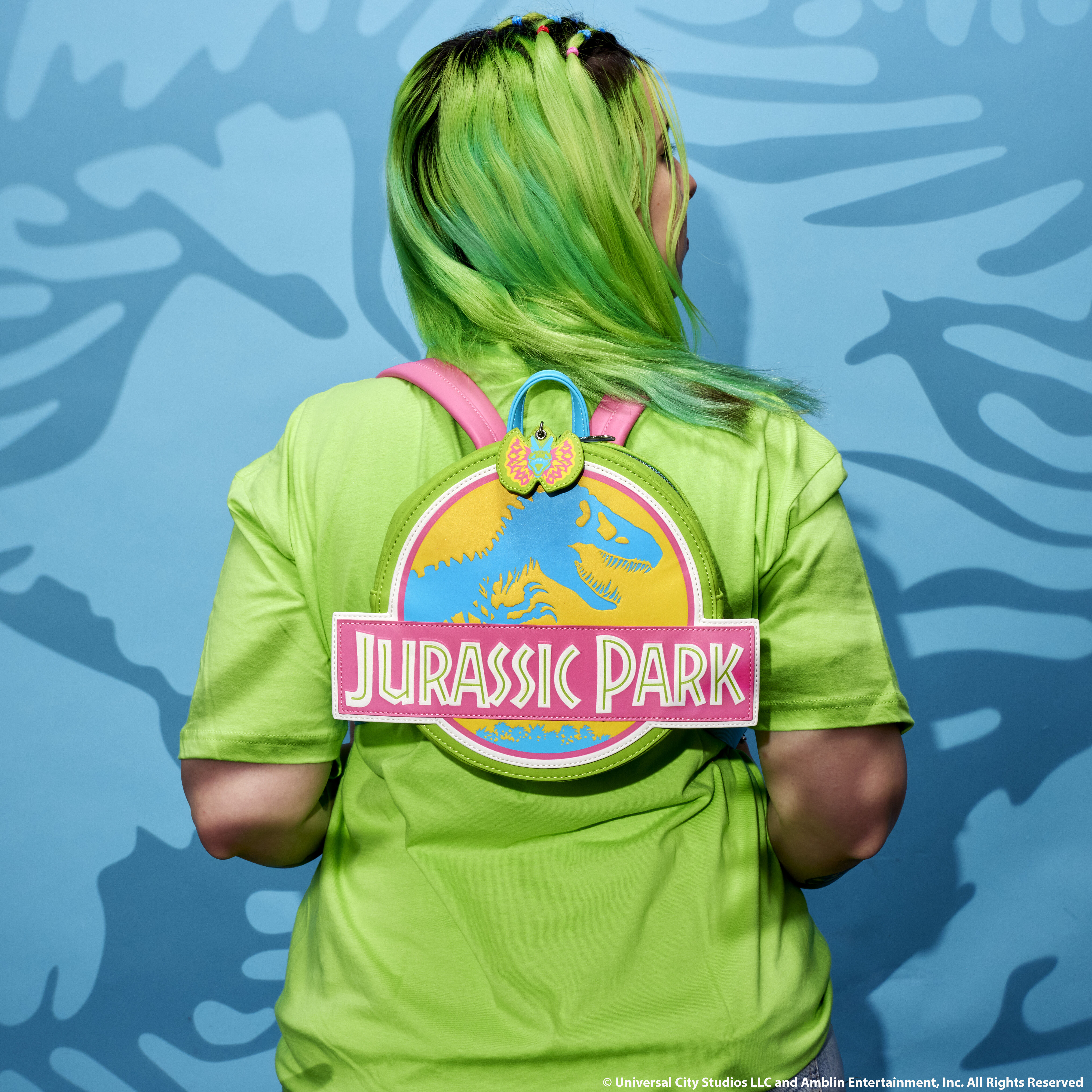 SDCC Limited Edition Jurassic Park 30th Anniversary Neon Glow Mini Backpack