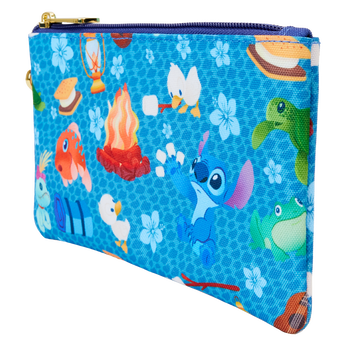 Stitch Camping Cuties All-Over Print Nylon Zipper Pouch Wristlet, Image 2