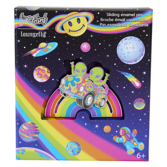 Lisa Frank Zoomer & Zorbit Rainbow 3" Collector Box Sliding Pin, Image 1