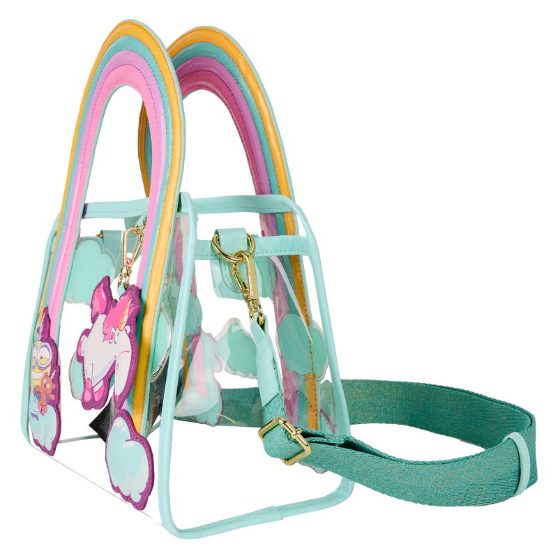 Minions Fluffy Unicorn Rainbow Clear Mini Tote Crossbody Bag, , hi-res view 3