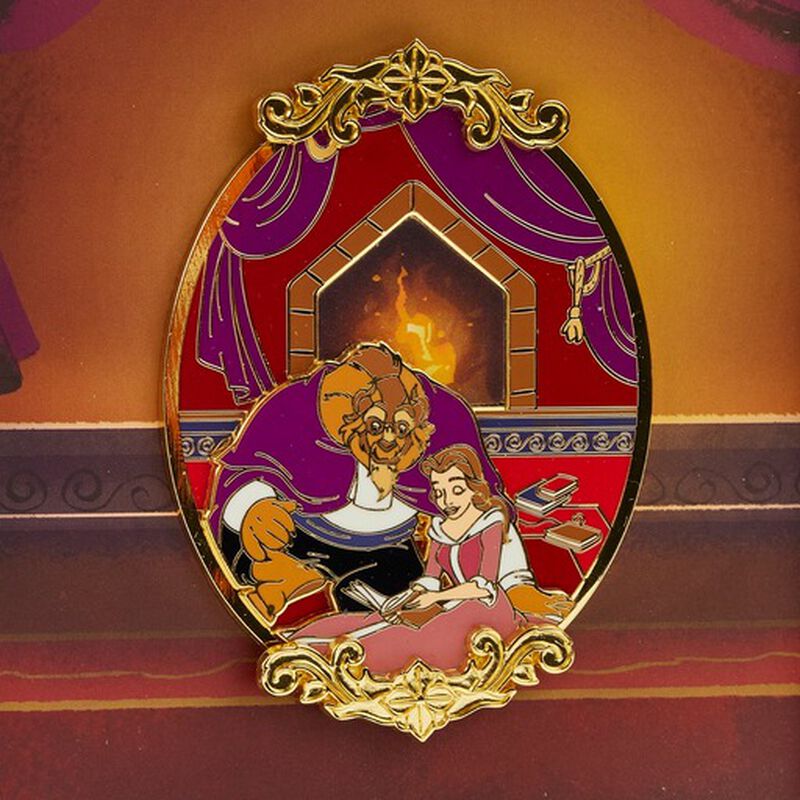 Beauty and the Beast Fireplace Lenticular Enamel Pin, , hi-res image number 5