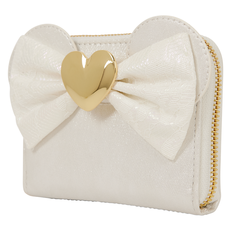 Minnie Mouse Iridescent Lace Wedding Zip Around Wallet, , hi-res view 5