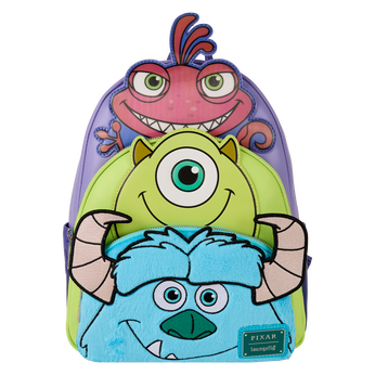 Monsters, Inc. Sulley, Mike, & Randall Triple Pocket Mini Backpack, Image 1