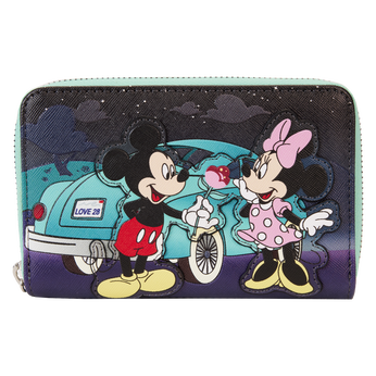 Mickey & Minnie Date Night Drive-In Zip Around Wallet, Image 1
