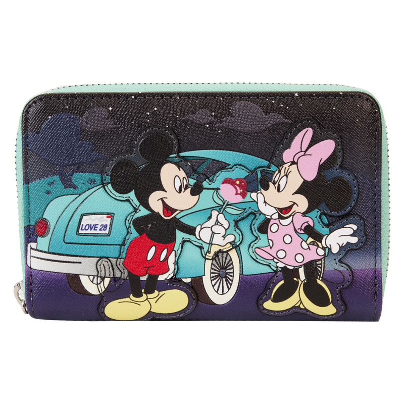 Mickey & Minnie Date Night Drive-In Zip Around Wallet