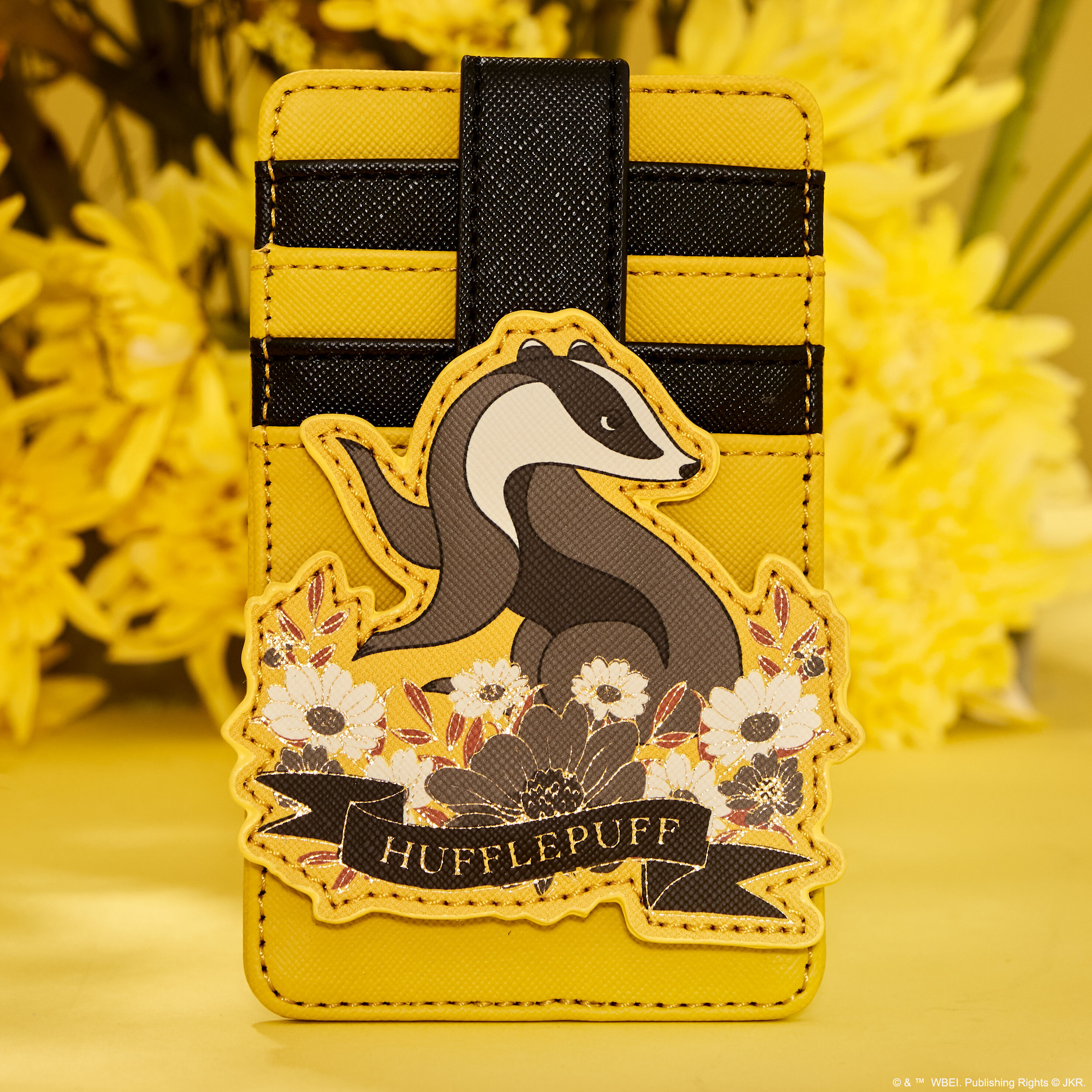 Harry Potter Hufflepuff House Floral Tattoo Card Holder