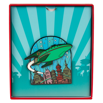WonderCon Limited Edition Futurama Planet Express Glow 3" Collector Box Sliding Pin, Image 2