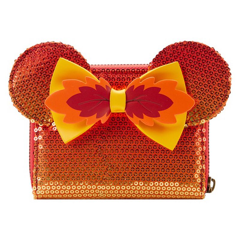 Exclusive - Disney Fall Minnie Mouse Sequin Ombre Zip Around Wallet, , hi-res image number 1