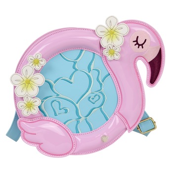 Loungefly Flamingo Pool Float Figural Crossbody Bag with Coin Bag, Image 1