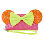 Minnie Mouse Exclusive Color Block Neon Sequin Zip Around Wristlet Wallet, , hi-res view 1