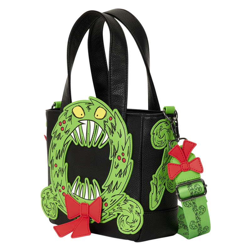 The Nightmare Before Christmas Man-Eating Wreath Glow Mini Tote Crossbody Bag, , hi-res view 3