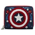 Marvel Captain America 80th Anniversary Floral Shield Zip Around Wallet, , hi-res image number 1