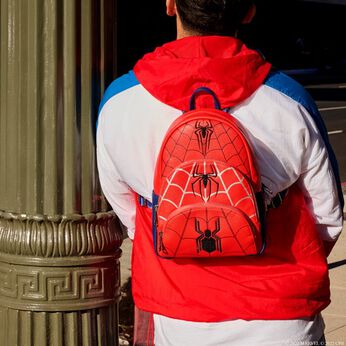 Exclusive - Spider-Man Triple Pocket Multi Logo Mini Backpack, Image 2