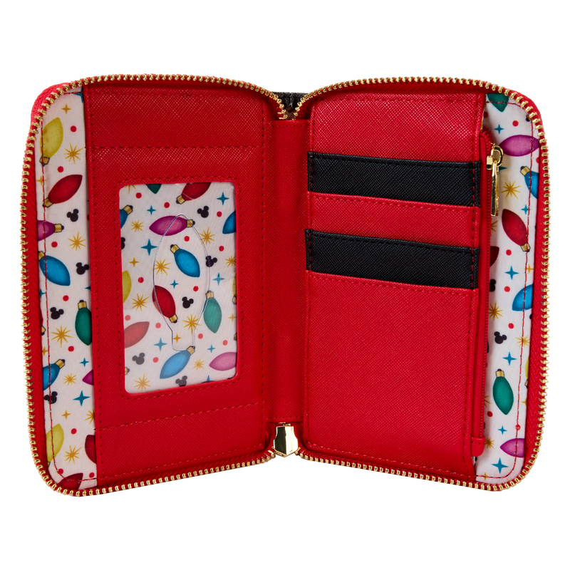 Buy Mickey Friends Holiday String Lights Zip Around Wallet at Loungefly