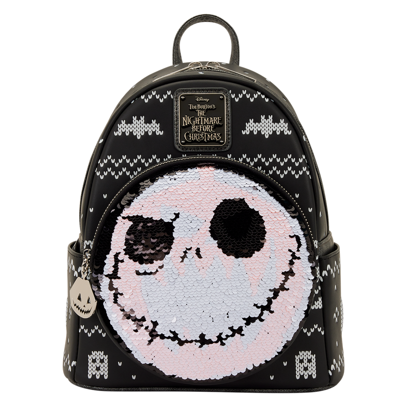 The Nightmare Before Christmas Jack Skellington Reversible Sequins Mini Backpack, , hi-res view 1