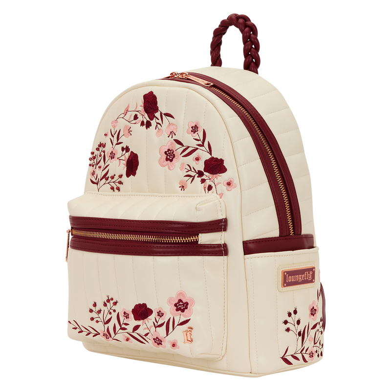 Loungefly Cream & Red Floral Mini Backpack, , hi-res view 3