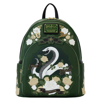 Harry Potter Slytherin House Floral Tattoo Mini Backpack, Image 1