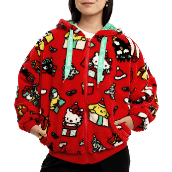 Sanrio Christmas Presents Zip Up Unisex Hoodie, Image 1