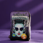 Universal Monsters Bride of Frankenstein Mask Glow Accordion Zip Around Wallet, , hi-res view 2