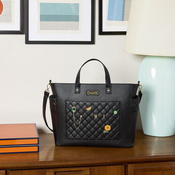 Loungefly The Mo Black Convertible Backpack & Tote Crossbody Pin Trader Bag, Image 2