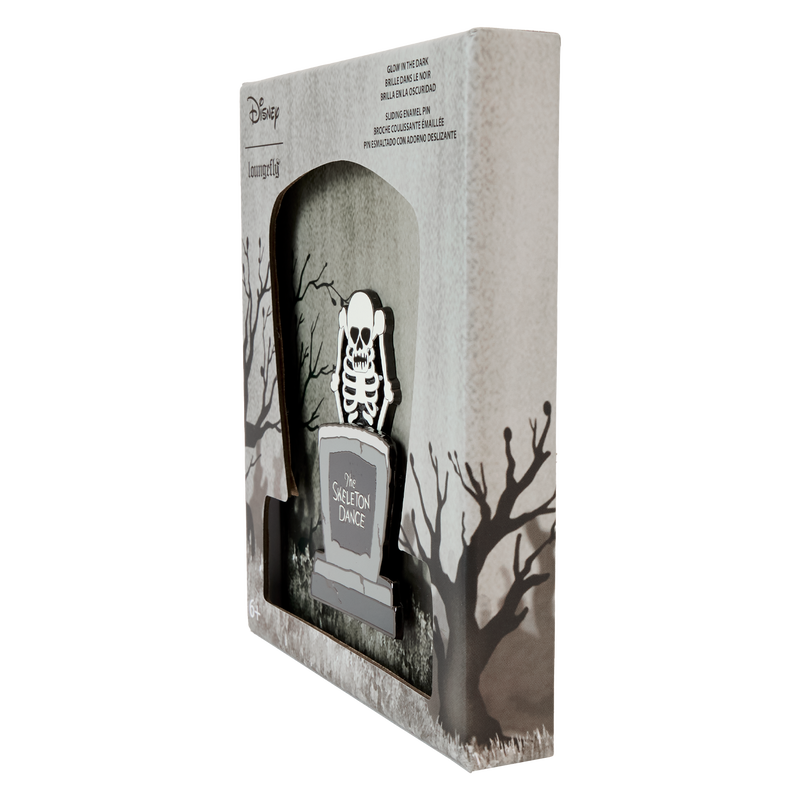 The Skeleton Dance 95th Anniversary Glow 3" Collector Box Sliding Pin, , hi-res view 4