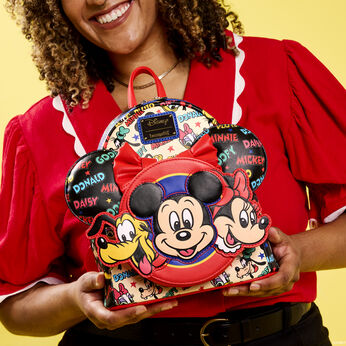 Mickey & Friends Classic All-Over Print Mini Backpack With Ear Headband, Image 2