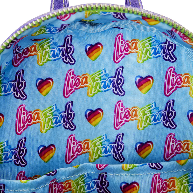 Loungefly Lisa Frank - Holographic Glitter Color Block Zip Around Wall –  Bemine Collections
