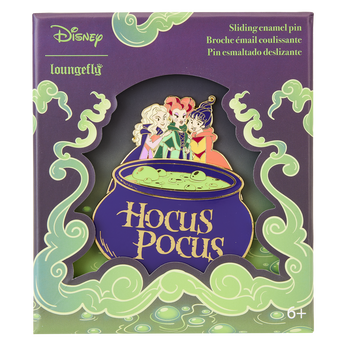 Hocus Pocus Cauldron 3" Collector Box Sliding Pin, Image 1