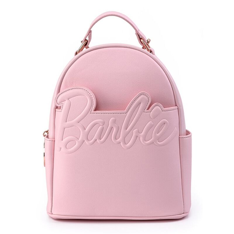 Loungefly X Barbie&trade; Logo Rose Gold Chain Strap Convertible Mini Backpack, , hi-res view 1