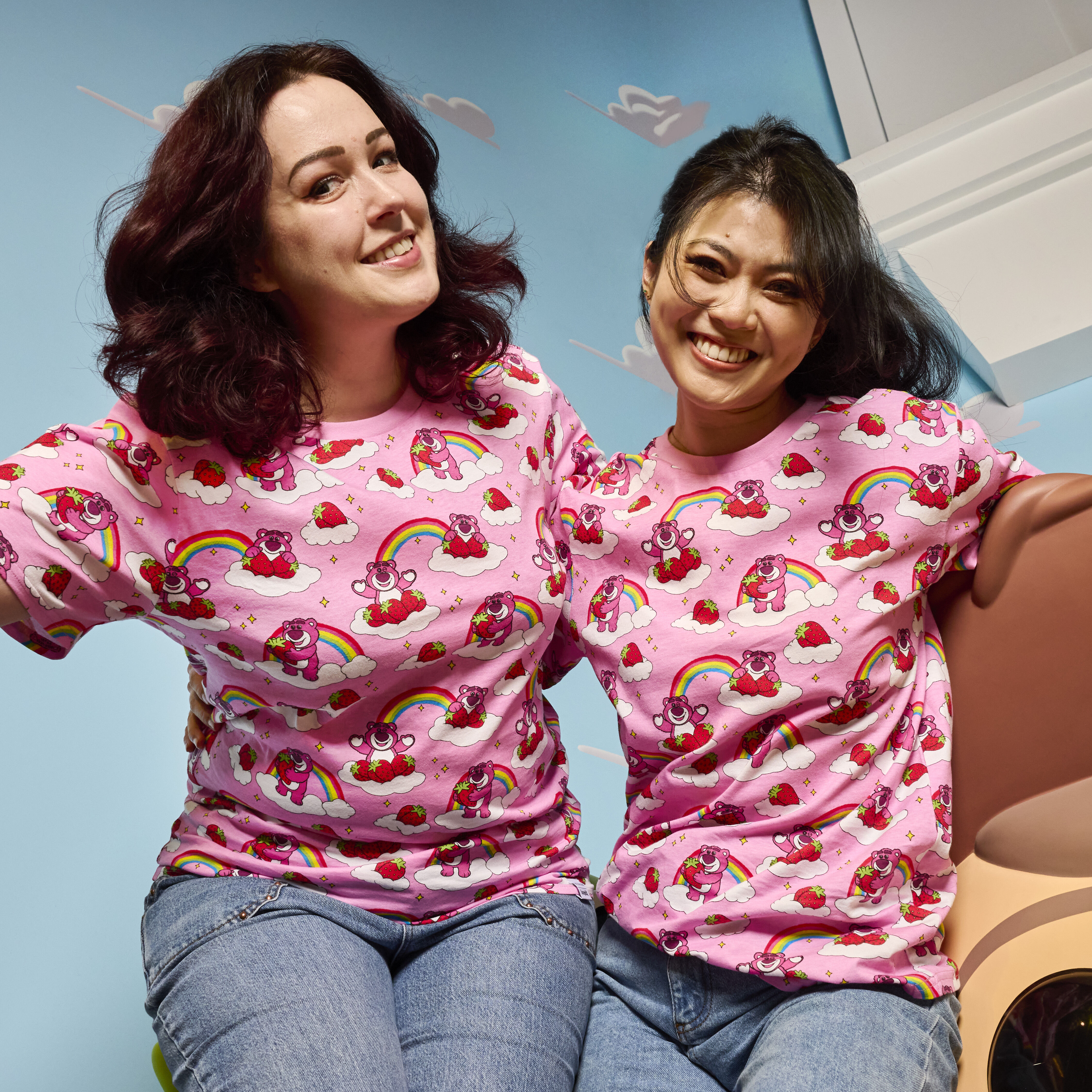 Toy Story Lotso Rainbow All-Over Print Unisex Tee | Loungefly