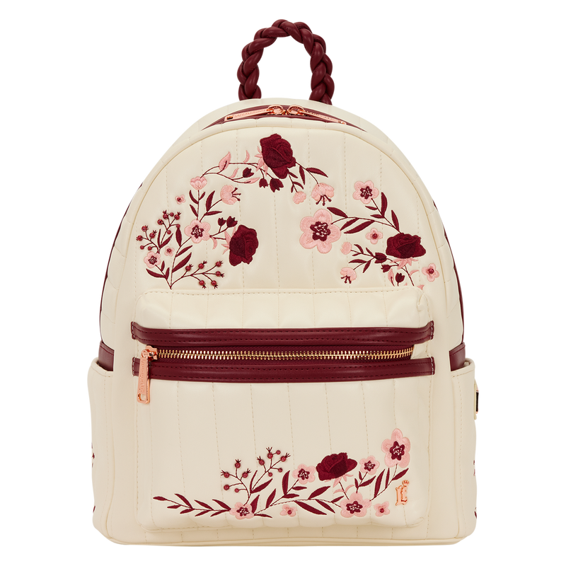 Loungefly Cream & Red Floral Mini Backpack, , hi-res view 1