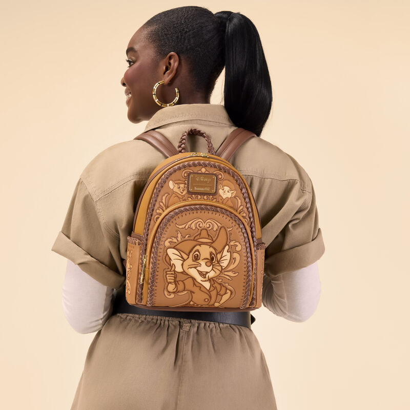 NEW Loungefly Disney The RESCUERS DOWN UNDER Jake Faux Tooled Leather Backpack Loungefly Disney The Rescuers Down Under Jake Mini Backpack  main image 4