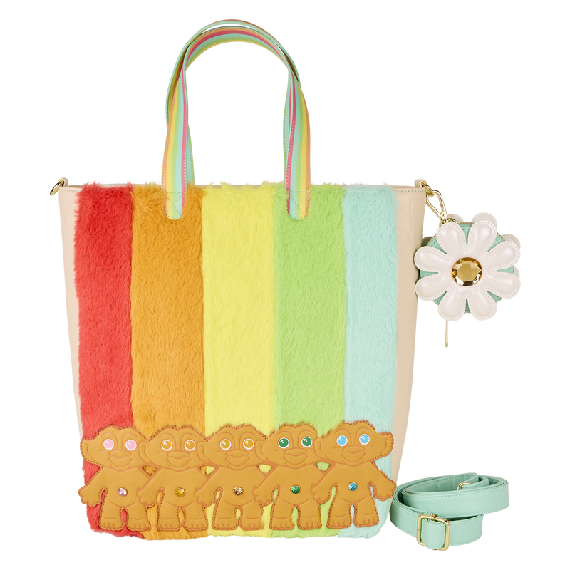 Classic Trolls Plush Glitter Tote Crossbody Bag with Coin Bag, , hi-res view 1