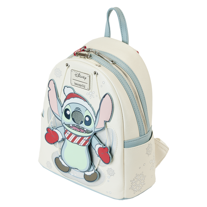 Stitch Holiday Snow Angel Glitter Mini Backpack, , hi-res view 4