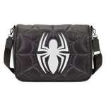 Spider Man Black White Suit Quilted Messenger Crossbody Bag