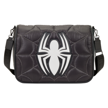 Spider-Man Black & White Suit Quilted Messenger Crossbody Bag, Image 1