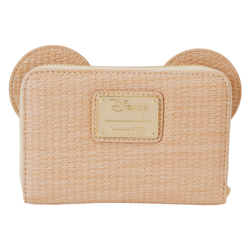 【Loungefly】Disney ミッキーマウス 麻 編み込み ウォレット Mickey Mouse Woven Texture Zip Around Wallet | Loungefly