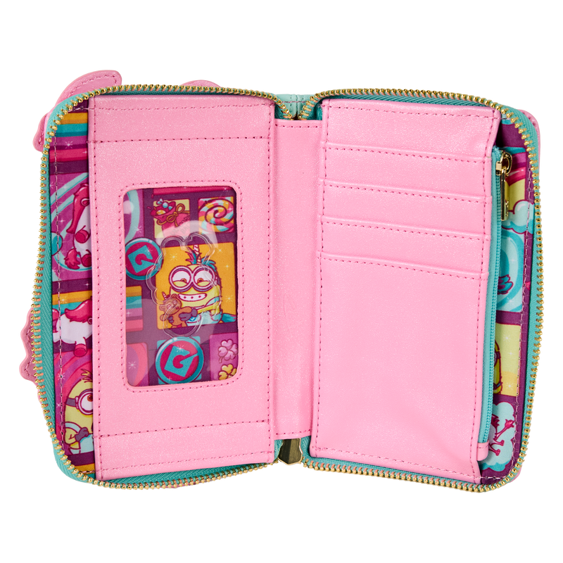 Minions Fluffy Unicorn Rainbow Glitter Zip Around Wallet, , hi-res view 6